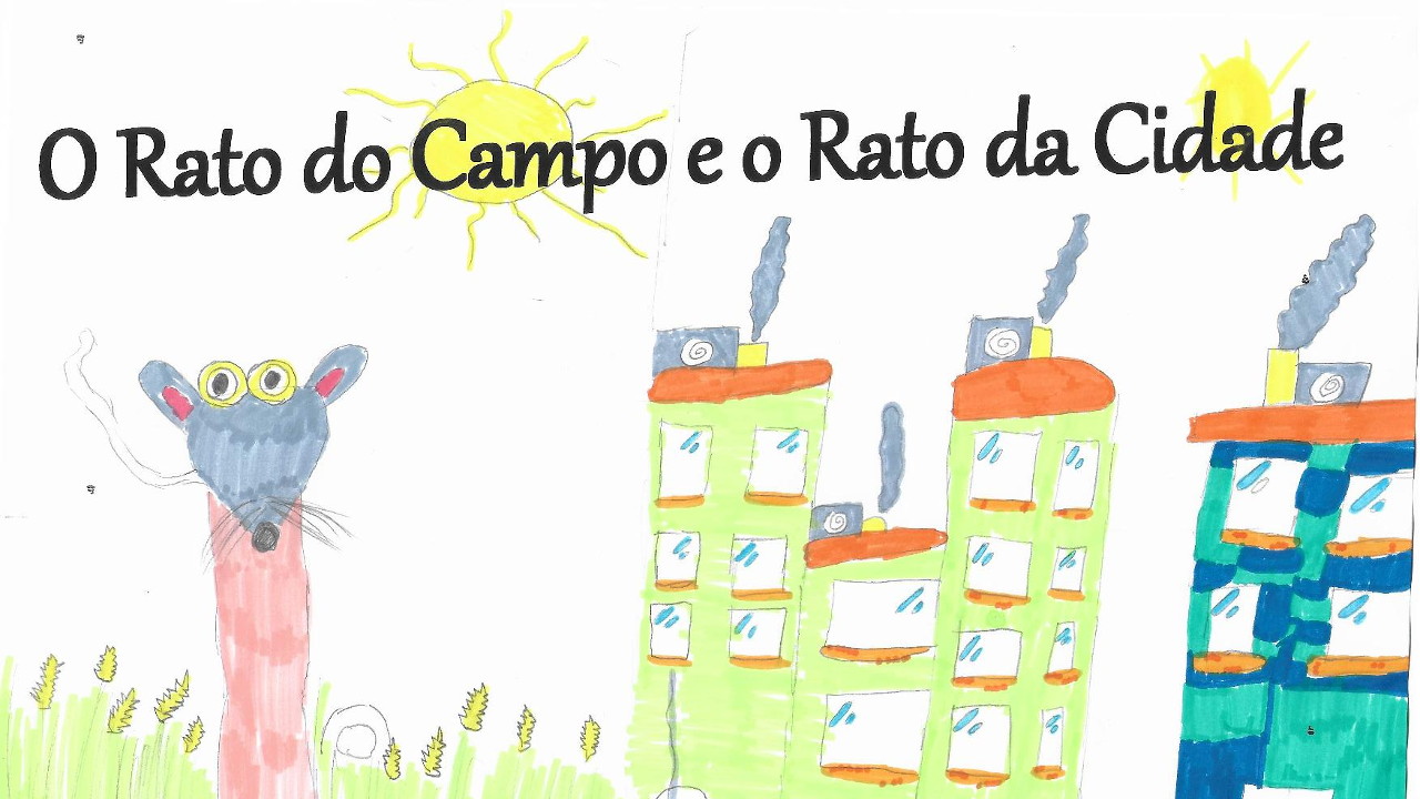Desenhos das aventuras do «Rato de Campo, Rato de Cidade»